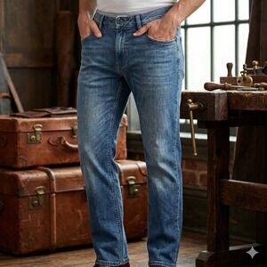 Peter Millar Jeans Mens 33x30 Blue Medium Wash Straight Leg Stretch MF18B94